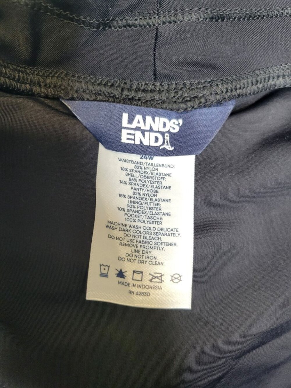Lands' End Women's Size 24W Swim Shorts Black - Picture 3 of 3